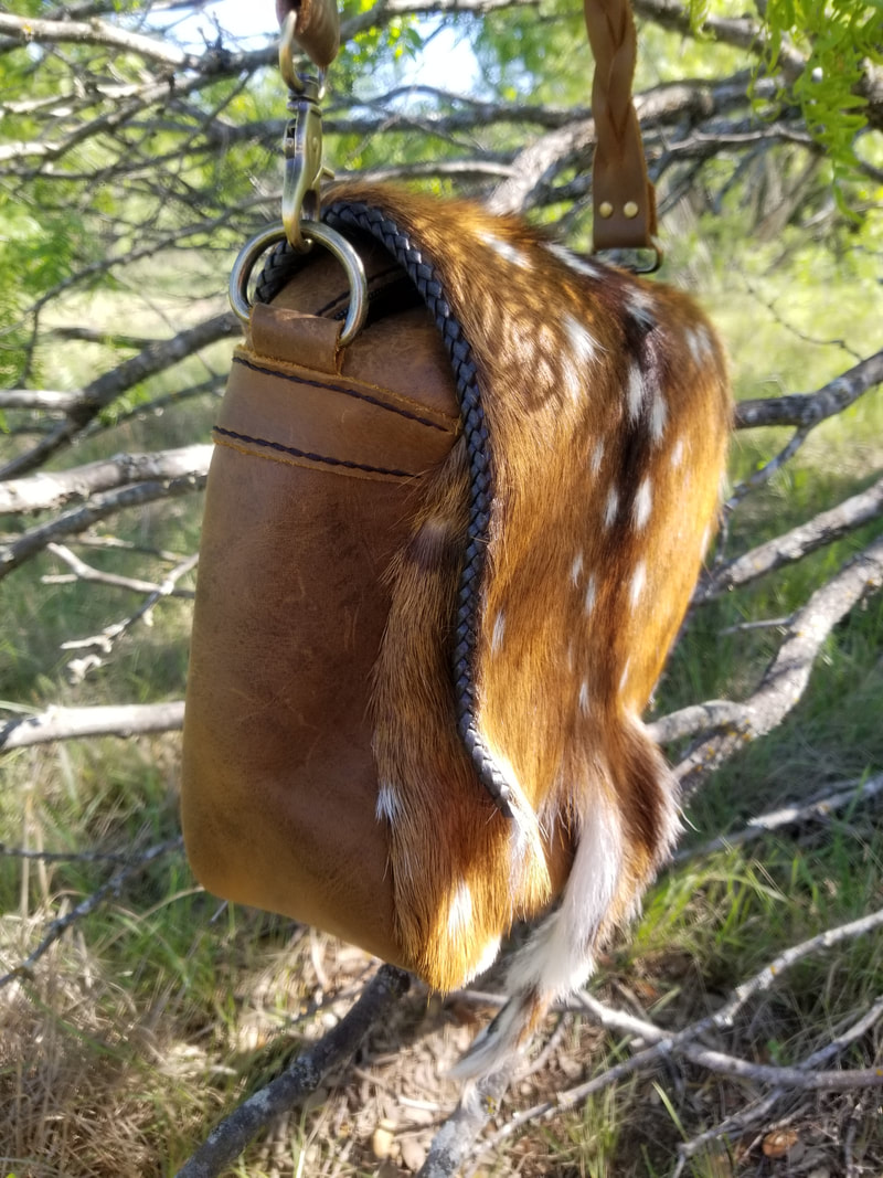 Axis deer hide purse clearance
